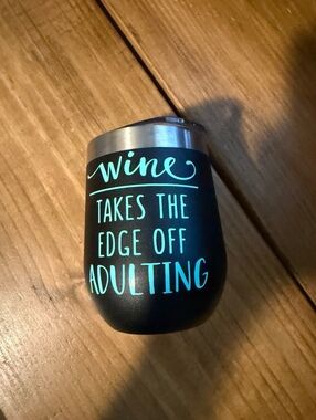 Zak! Designs Black Insulated Wine Tumbler with Lid
